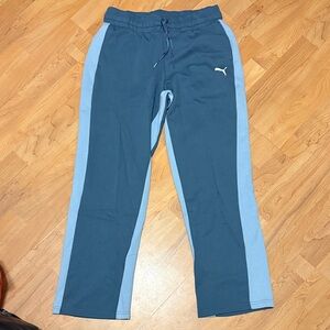 Puma Two-Tone Blue Men Joggers with Light Blue Side Panels